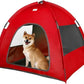Red, Large Cat & Dog Waterproof Tent House - Washable Indoor/Outdoor Bed, Cave Nest for Small Pets