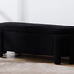 Kmax 50" Storage Ottoman Bench Modern Faux Fur Boucle Entryway Bench Comfy Upholstered End of Bed Bench for Hallway Entrance Bedroom Corner, Black