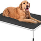 Veehoo Chewproof Elevated Dog Bed - Cooling Raised Pet Cot, Breathable Mesh, Washable & Non-Slip for Large Dogs, Indoor/Outdoor, Black Mat and Silver Metal Frame, 42x30inches (Model CWC2203B03)