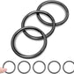 10Pack 1-1/2" Large Round Carabiner Clips, Metal Spring O Rings for Organizer Key Rings, Paracord Keychain Lanyard, Pet Chains, Purse Hardware, Key Snap Hooks DIY Accessory (Black)