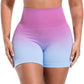 CHRLEISURE Women's 4 Packs Workout Gym Shorts, High Waisted Butt Lifting Scrunch Butt Seamless Booty Shorts