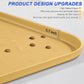 Silicone Pet Feeding Mat with Raised Edge for Food and Water, Dog Bowl Mats, Cat Bowls Placemat with High Lip for Floor Waterproof, Rubber Tray for Cats and Dogs 19 x 12 x0.7 Beige