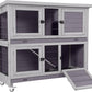 GUTINNEEN Folding Rabbit Hutch Indoor Bunny Cage in No Time Assemble Guinea Pig Cage Rabbit House Movable