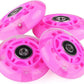 8pcs Inline Skate Wheels Led Light-Up Wheels 64/70/72/76/80mm w/Bushings 85-88A for Kids and Youth Beginners Children's Inline Skates Indoor/Outdoor Use (Pink, 70mm)