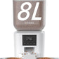 Automatic Cat Feeder for 2 Cats - 8L/34 Cups Large Capacity Auto Food Dispenser with LCD Screen, 2 Food Trays, Timed Cat Feeder, Up to 50 Portions 6 Meals Per Day, Keep Fresh, White