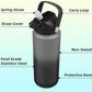 Insulated Water Bottle with Straw Lid,24 oz Stainless Steel Vacuum Metal Bottle with Silicone Handle,Gray Black