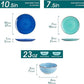 vancasso Bonita Dinnerware Set Blue Stoneware 12 Pieces Service for 4, Handpainted Spirals Pattern Stoneware Plates and Bowls Set