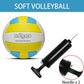 Outdoor Portable Volleyball Net System - Adjustable Height Poles with Soft Volleyball Ball, Pump, Hammer, Boundary Line, and Carry Bag for Backyard, Beach, Lawn