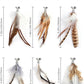 Cat Feather Toys Refills Cat Wand Replacement Feathers 6 PCS Handmade Cat Toy Feather Refills for Cat Wand Attachments Interactive Feather Cat Toy for Indoor Cats