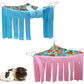 RIOUSSI Guinea Pig Hideout Hideaway Corner Fleece Toys Cage Accessories with Reversible Sides, Random/Gray-Blue+Pink, Pack of 2