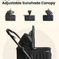4 Wheels Pet Stroller, Dog Stroller for Small/Medium Dogs and Cats up to 33 lbs, One-Click Fold & Draggable, Removable Carrier, Zipperless Entry, Mesh Windows, Black