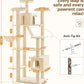 Made4Pets Tall Cat Tree, 80" Cat Tree Tower for Indoor Cats Large Adult, Modern Cat Tower with Scratching Post, Cozy Hammock, 3 Perches and 2 Condos, Sturdy and Fluffy, Beige