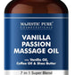 MAJESTIC PURE Vanilla Passion Massage Oil for Massage Therapy - Refreshing, and Relaxing - Natural Oils with Vanilla Oil, Coffee Oil & Shea Butter - for All Skin Types - Men and Women - 8 fl oz