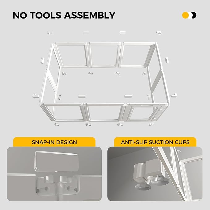 Clear Acrylic Plastic Dog Playpen - Clear Dog Play Pen - Easy Assemble Acrylic Dog Playpen - Puppy Playpen, Cat Playpen, Small Animal Playpen, Dog Play Pen Indoors (White, 30.3" H, 8PCS)