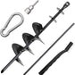 Dog Tie Out Stake for Large Dogs – Heavy Duty In-Ground Dog Anchor up to 210 lbs – Secure Tether Stake for Yard, Camping & Beach – Easy Install with Tool, Works with Tie Out Cable & Leash, Black