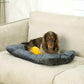 FUNNY FUZZY 24x18 Washable Dog Bed Reversible Crate Mat, 2 in1 Orthopedic Puppy Bed for Small Dogs/Cats, Fluffy Deluxe Kennel Mattress,Sleeping Pad,Charcoal Grey,S