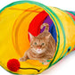 32Pcs Cat Toys Kitten Interactive Pet Toys Assortments, Foldable Rainbow Tunnel, Cat Feather Teaser Wand Interactive Feather Toy Fluffy Mouse Crinkle Balls Bell Play for Cat Puppy Kitty Kitten(2 way)