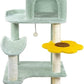 HYABi 65.5 Inch Sunflower Cat Tree Tower Multi-Level Cat Condo with Plush Scratching Posts, Toy Balls, and Pet House, Indoor Play Platform for Large Adult Cats, Cute Sunflower Design