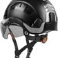 GREEN DEVIL Safety Helmet Hard Hat with Chin Strap Vented Lightweight Adjustable Hardhat for Men Women with Hi-Viz Design Ideal for Tree Climbing Work at Height