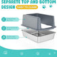 Litter Box with Lid, Stainless Steel Litter Box, 10" Metal Litter Tray High Sides, Small Litter Pan for Kittens, Enclosed Cat Litter Pan, Non-Sticky Covered Grey, Easy Clean