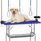 VFK 47'' Large Dog Grooming Table Stainless Steel Foldable Grooming Table for Dogs at Home Adjustable Height Arms Pet Station with Nooses, Mesh Tray, Tool Organizer