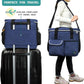 PetAmi Dog Travel Bag - Travel Pet Organizer with Food Container and Bowls, Perfect for Weekend Camping, Navy, Large