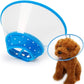 Pet Cone Recovery Dog Cone Adjustable Dog Collar Clear Padded Collar with Breathable Soft Edge, Plastic Puppy Cone Protect The Neck Surgery Recovery, Designed for Cats and Puppies (Medium, Blue)