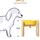 LE TAUCI Ceramic Slow Feeder Dog Bowls Elevated, 3 Cup Raised Bowl with Wooden Stand for Medium Large Breed, Slow Down Eating, Puzzle Dog Food Bowl, Star Yellow