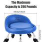Lanstics Low Roller Seat Stool with Universal Swivel Wheels Leather Rolling Stool Seats with Cushion Backrest 360 Rolling Stools for Home Office Fitness (Blue)