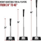 Batting Tee for Baseball/Softball, Premium Hitting Tee with Handrolled Rubber Top,Aluminum Stem,Metal Base,Easy Setup Baseball Tee Height Adjustable 24-46 inch for Kids and Adults