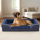 Orthopedic XL Dog Bed for Extra Large Dogs, Waterproof Memory Foam Dog Beds with Sides, Non-Slip Bottom and Egg-Crate Foam Big Dogs Couch Beds with Removable Washable Cover(X-Large,Navy Blue)