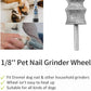 Diamond Dog Nail Grinder for Dremel, Diamond Nail Drill Bits for Dogs&Pets Nail Care, 1/8'' Nail Dremel Tool for Dogs, for Animals Nail Care & Home Grinder Tools