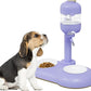 Dog Bowls with Puppy Weaning Bottles,3 in 1 Dog Bowl Set with Water Dispenser and 2 Food Grade Ceramic Bowls for Cats,Bunnies,Ferrets and Small Sized Dogs（Purple）