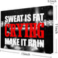 OTINGQD Inspirational Gym Wall Decor,Fitness Quotes Wall Art,Sweat is Fat Crying Canvas Wall Decor for Home Gym