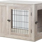 unipaws 36 Inch Furniture Style Dog Crate for Medium Dogs, Indoor Puppy Kennel with Door, Modern Decorative Wood Wire Pet Cage, Pretty Cute End Side Table Nightstand, Weathered Grey