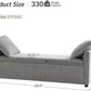 HULALA HOME Modern Storage Bench with Throw Pillows, 59.4" Extra Long Bedroom Ottoman Bench for End of Bed, Comfy Upholstered Footstool for Living Room Dining Room Entryway, Grey