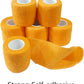 6 Pack 2" x 5 Yards Self Adhesive Bandage Wrap Breathable Cohesive Vet Wrap for Pets, Elastic Self-Adherent Tape for Sports, Wrist, Ankle (Orange)