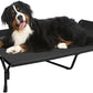 Veehoo Cooling Elevated Dog Bed, Guardrail Raised Pet Cot, Indoor & Outdoor XXL Pet Bed with Washable & Breathable Teslin Mesh, Non-Slip Feet, Dog Couch Bed, 62.5" x 37", Black