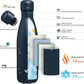 Insulated Water Bottles,17 oz Double Wall Stainless Steel Vacumm Metal Flask for Sports Travel,Navy Blue