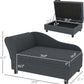 PawHut Luxury Fancy Dog Couch with Hidden Storage, Small Dog Sofa Bed with 2" Soft Foam, Modern Pet Furniture for Puppies & Little Breeds, Dark Gray