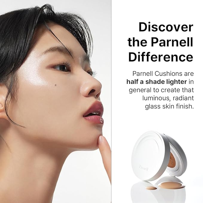 Parnell Cicamanu Serum Cushion - Moisturizing Foundation for Soothing, Coverage, Glass Skin and Lightweight for Sensitive and Dry Skin Pearl Skin (0.52 Fl Oz) (40C)