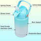 Insulated Water Bottle with Straw Lid,12 oz Stainless Steel Vacuum Metal Bottle with Silicone Handle,Sea Salt