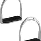 QWORK Horse Riding Stirrups, Hose Saddle, Safety Stirrup, Stainless Steel English Riding Protection Saddle, Knee Ankle Stress Pain Relief, 1 Pair
