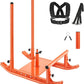 VEVOR Weight Sled, Steel Power Sled, Fitness Strength Training Sleds for Athletic Exercise Speed Improvement, Workout Fitness Equipment with Handle, Compatible with 1/2 in Weight Plates, Orange