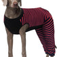 Kuoser Dog Recovery Suit, Anti Licking Dogs Rear Leg Sleeve, Abdominal Dog Surgical Suit with Pants Cover Protect Wounds, Dogs Elbow Protector Soft Pet Surgery Onesie Cone Alternative, Red 4XL