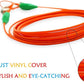 Petest 16 Inch Spiral Stake with 15ft Tie-Out Cable for Medium Dogs Up to 60 Pounds DarkGreen & Orange