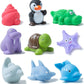 XY-WQ Bath Toys No Hole, for Infants& Toddlers, No Hole Bathtub Toys (Sea Animals Ⅱ, 9 Pcs with Mesh Bag)