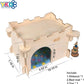 YKD Castle Chinchilla House - Small Animal Hideout for Chinchilla Guinea Pig Hedgehog, or Rat - Ventilated Wooden Guinea Pig Hut Habitat with Multiple Doors (Medium)
