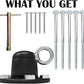 Dog Tie Out Stake Anchor, 360° Swivel Dog Tie Out Cable Runner for Yard Camping (Black)