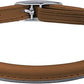 OOPSDOGGY Rolled Leather Cat Collar with Bell, Reflective Kitten Collars with Buckle Include Safety Elastic Strap - Adjustable Small Pet Collars for Boy Girl Cats (Beige)